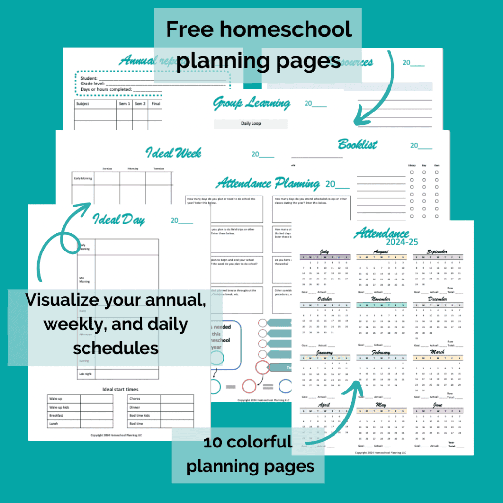 Free homeschool planning pages download