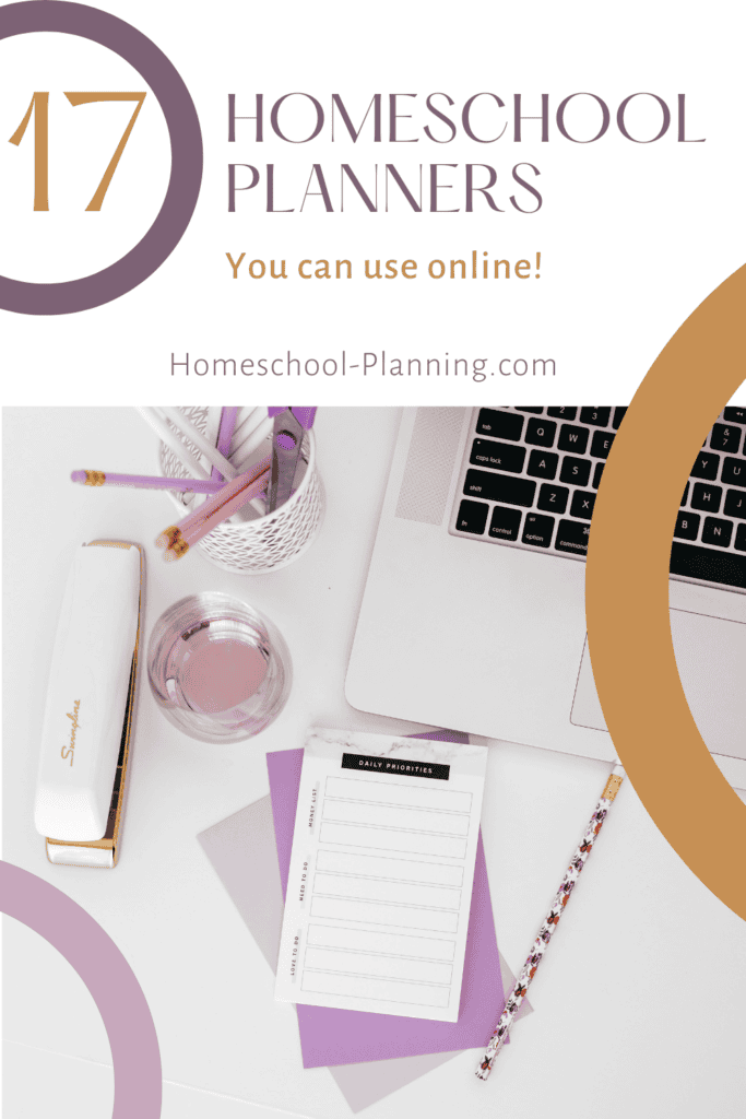 17 online homeschool planners pin image