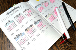 Attendance calendar bujo