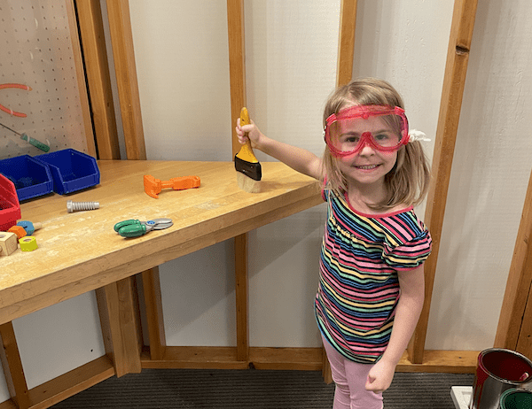 preschooler playing with toys