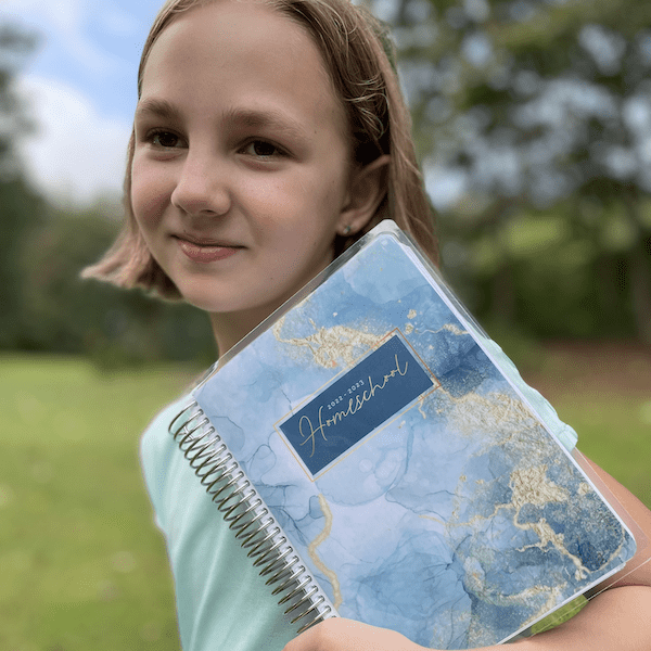 girl with purple trail planner