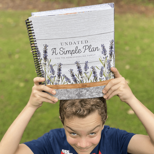 Simple Plan Homeschool Planner with boy