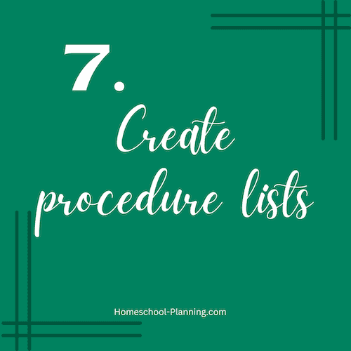 create procedure lists