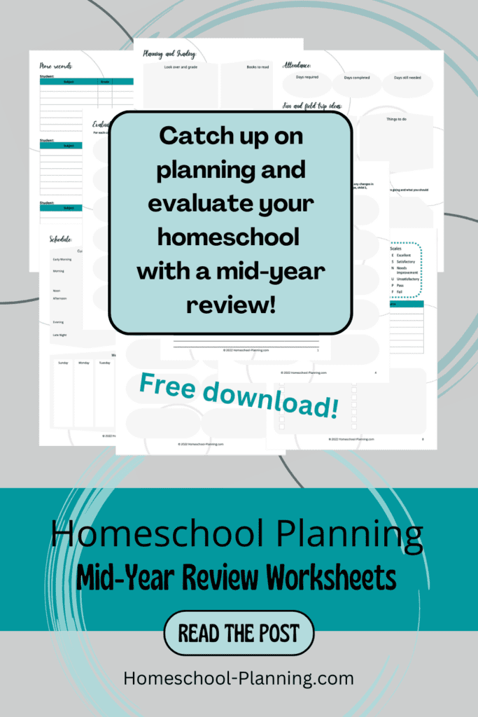 mid-year review worksheets pin
