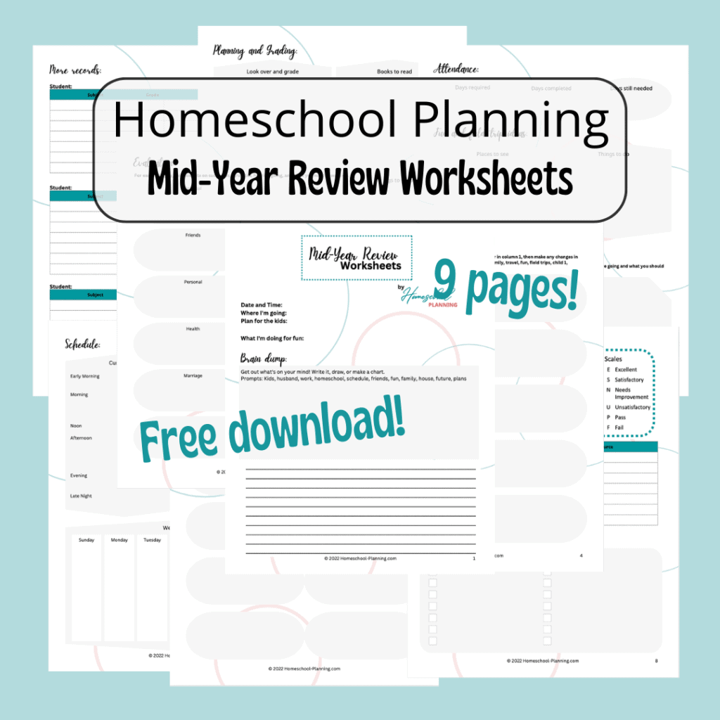 mid-year review homeschool worksheets
