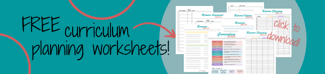 free curriculum planning worksheets. click to download