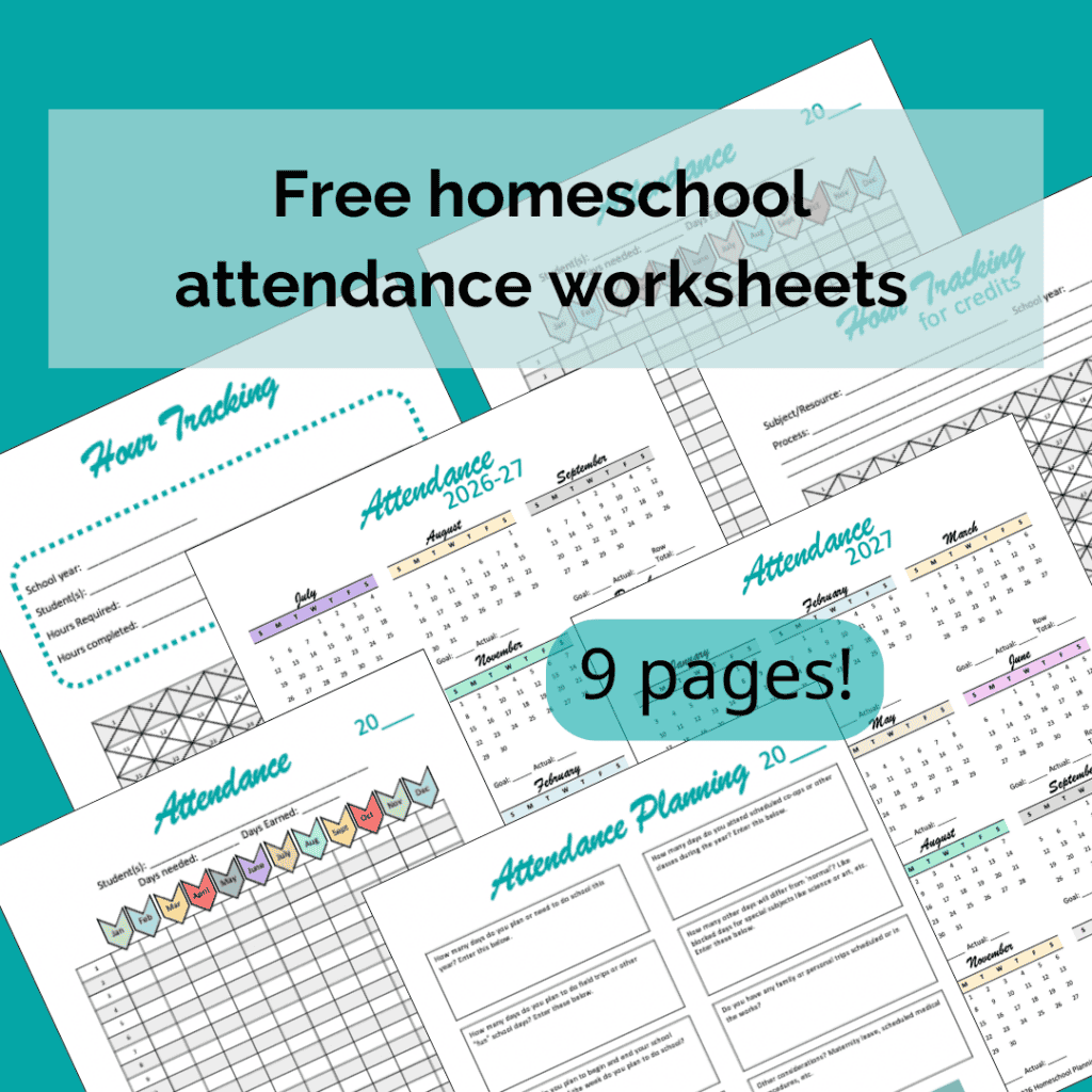 free homeschool attendance worksheets