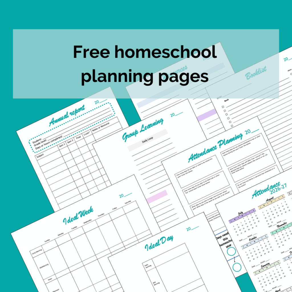 free homeschool planning pages