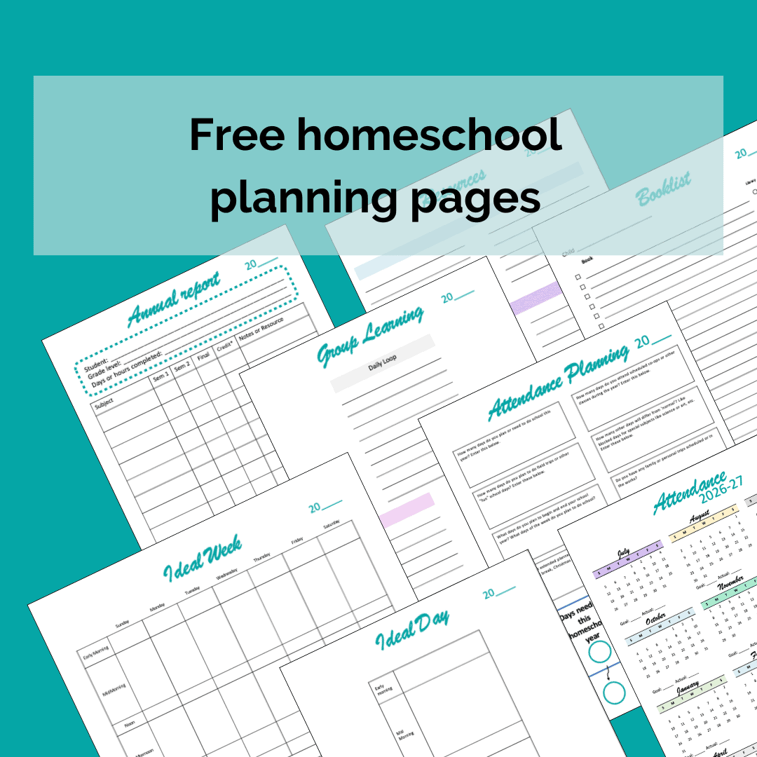 free homeschool planning pages