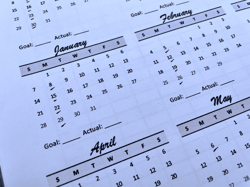 each monday underlined for coop days on a homeschool calendar