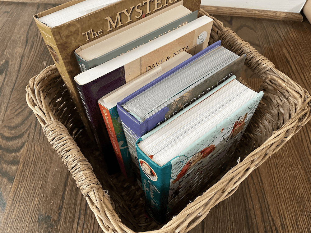 6 books in a basket