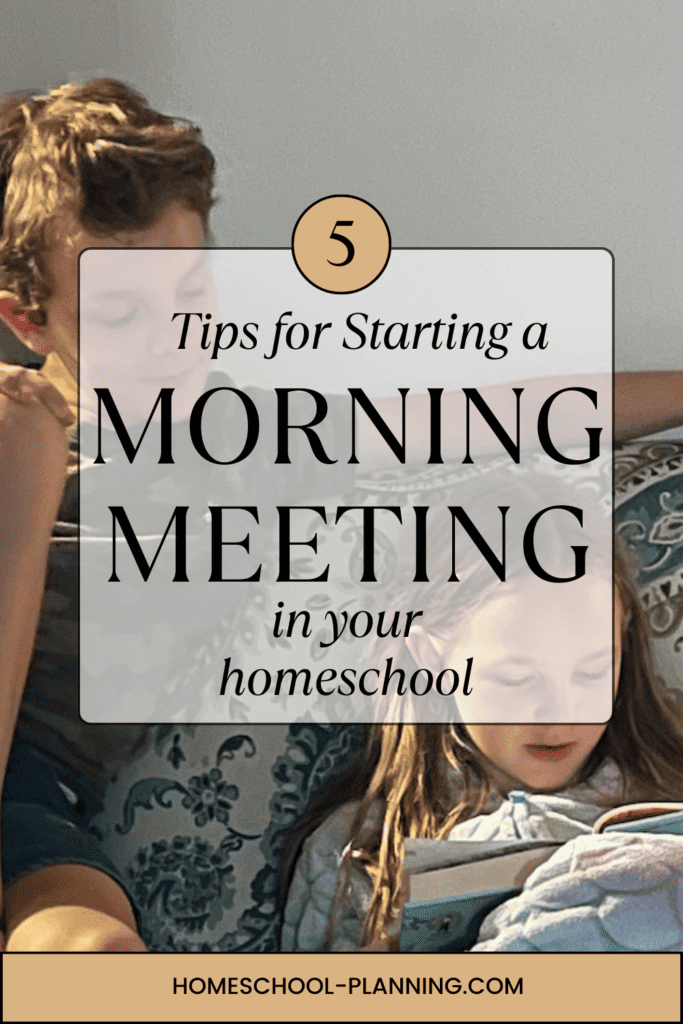 5 Tips for Starting a morning meeting in your homeschool. kids reading together