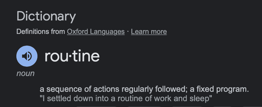 routine definition