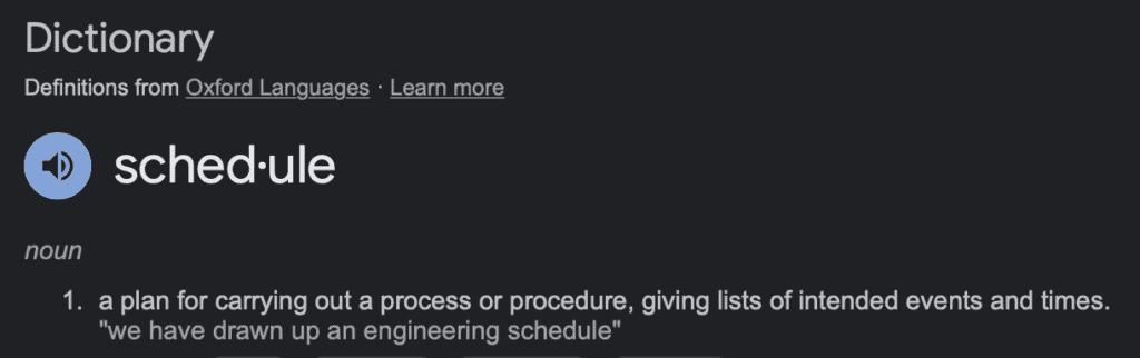 schedule definition