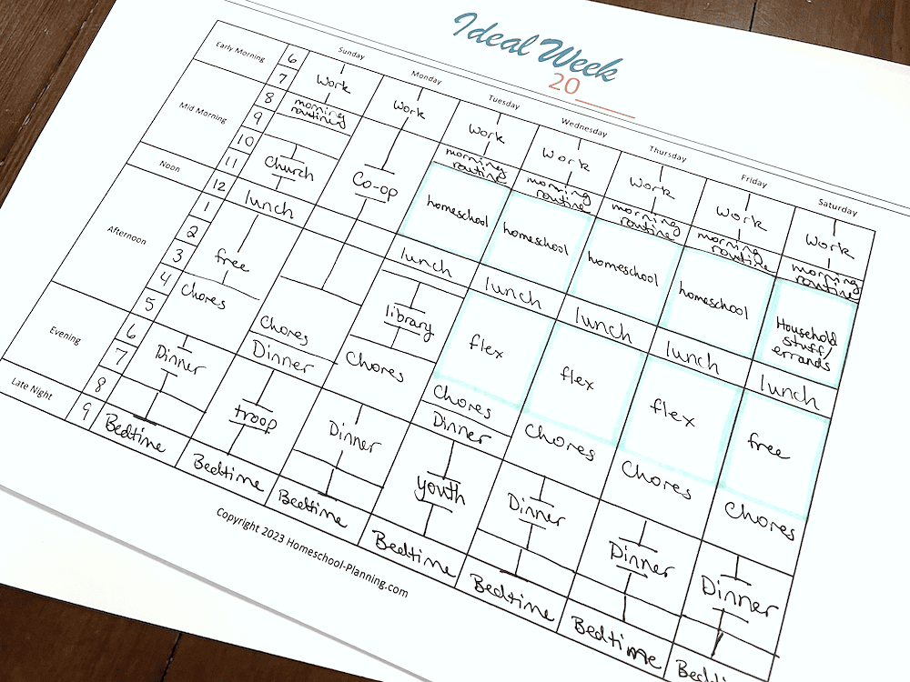 complete ideal weekly schedule