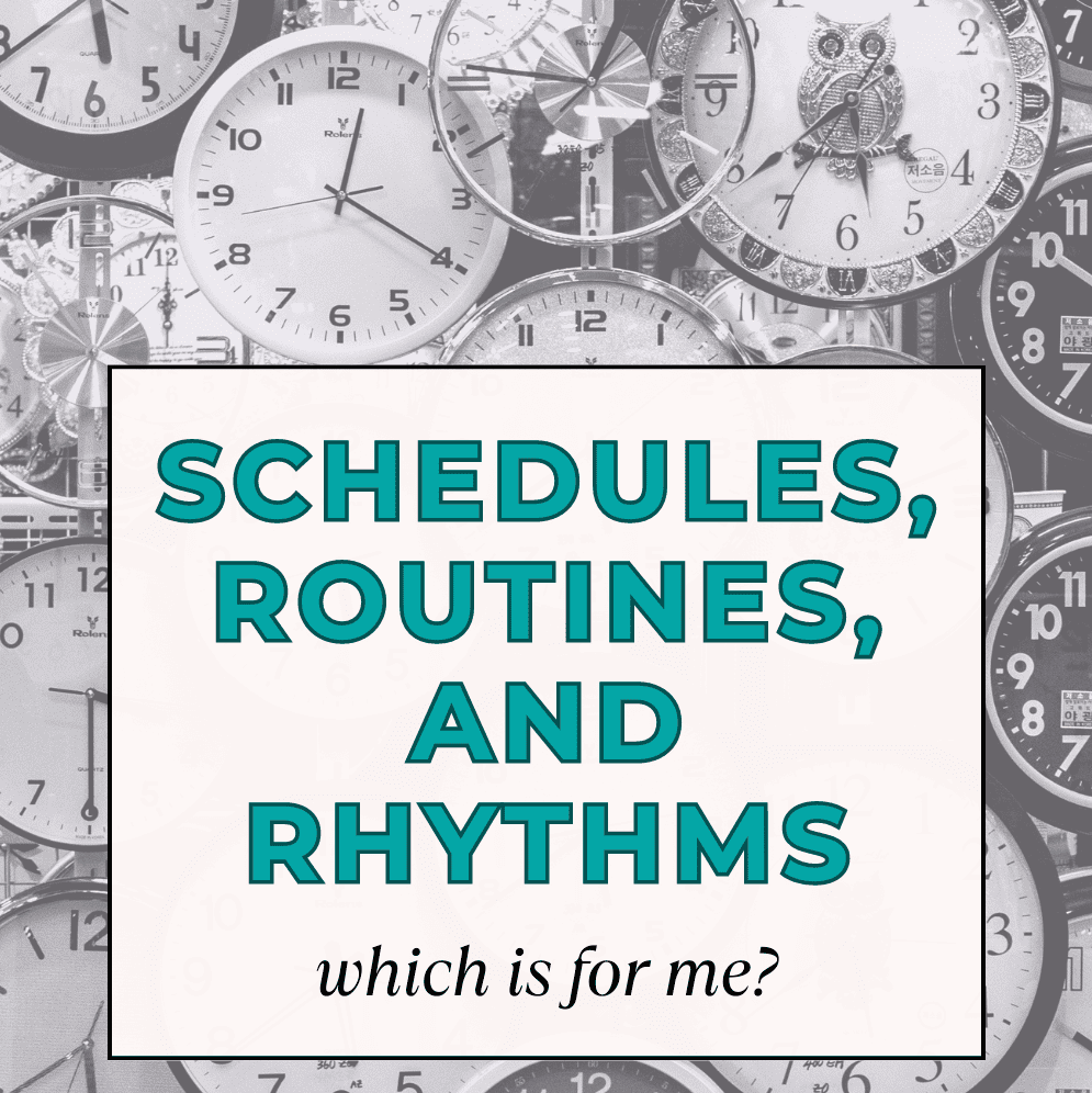 schedules, routines, and rhythms which is for me?