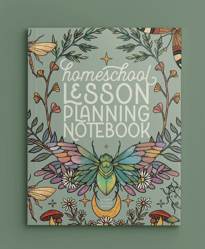 Schoolnest homeschool Lesson Planning Notebook Nature series regular version, sage green