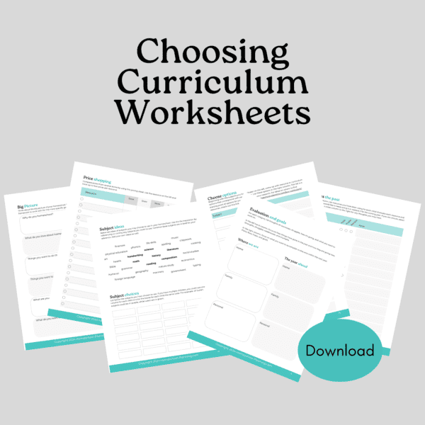 choosing curriculum worksheets