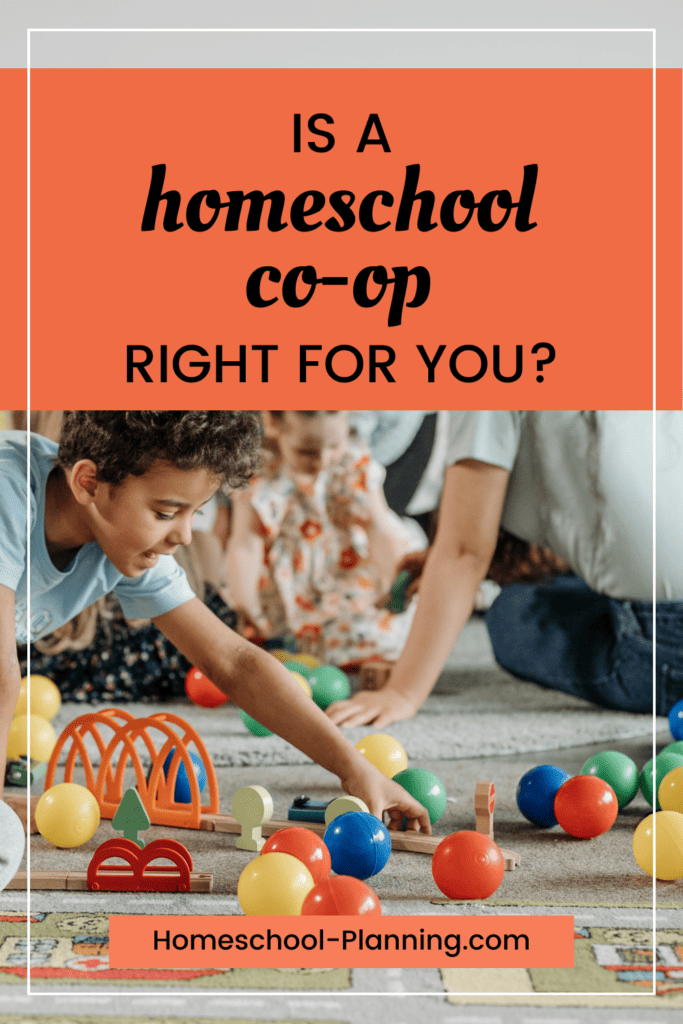 Is a co-op right for you? pin image with a boy playing with toys