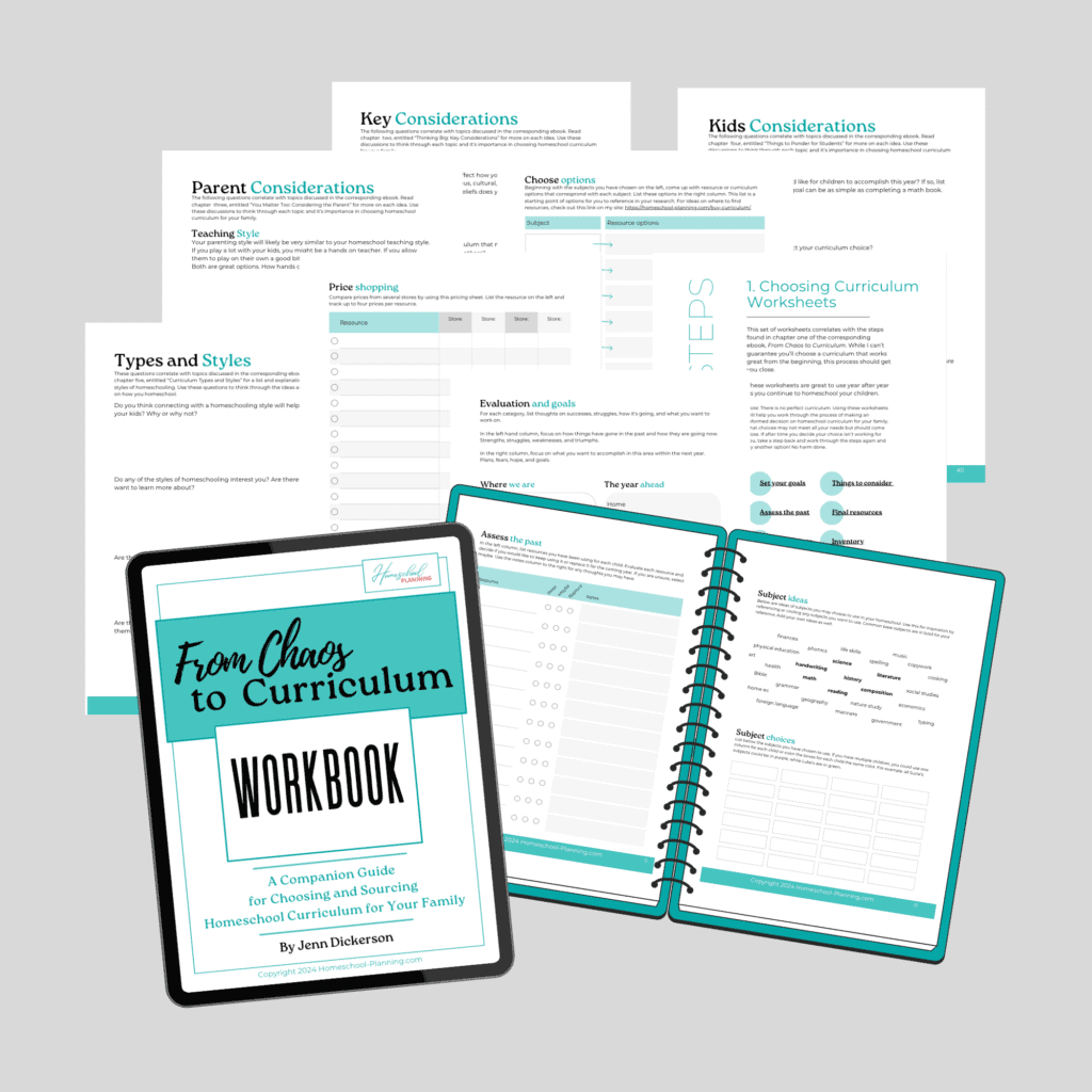 from chaos to curriculum workbook mockup