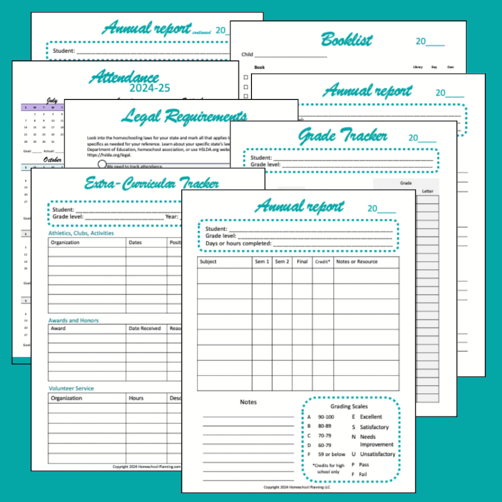 Homeschool records keeping template free download