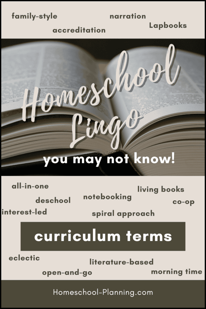 Homeschool lingo you may not know! curriculum terms