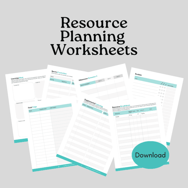 Resource Planning Worksheets mockup