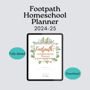 2024-25 footpath homeschool planner full dated, digital download