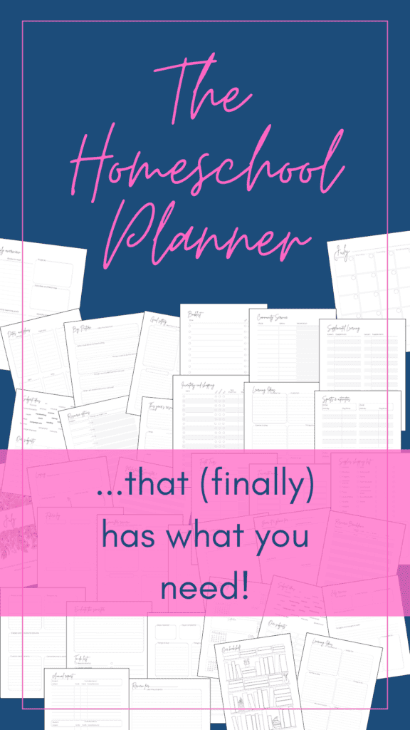 THe homeschool planner that (finally) has what you need! Pin image