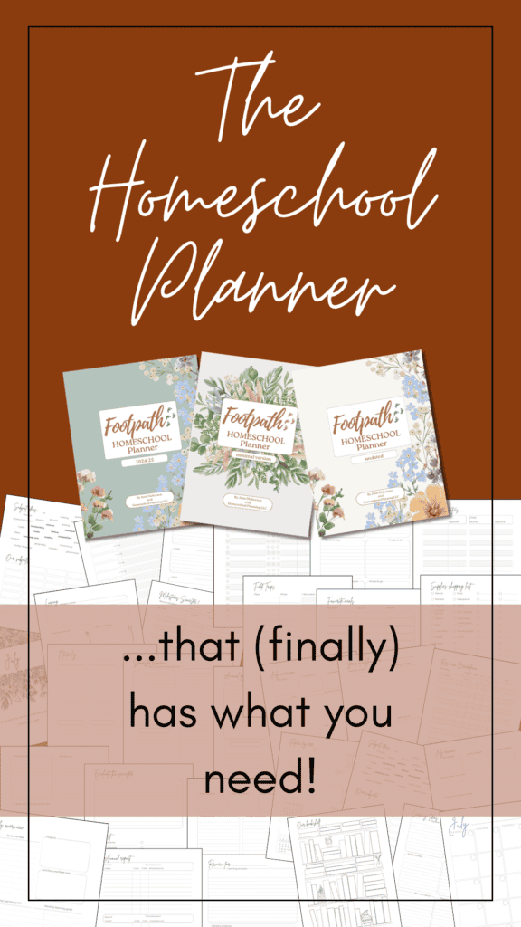 THe homeschool planner that (finally) has what you need! Pin image