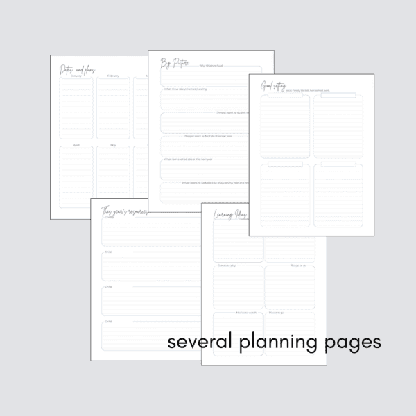 several planning pages