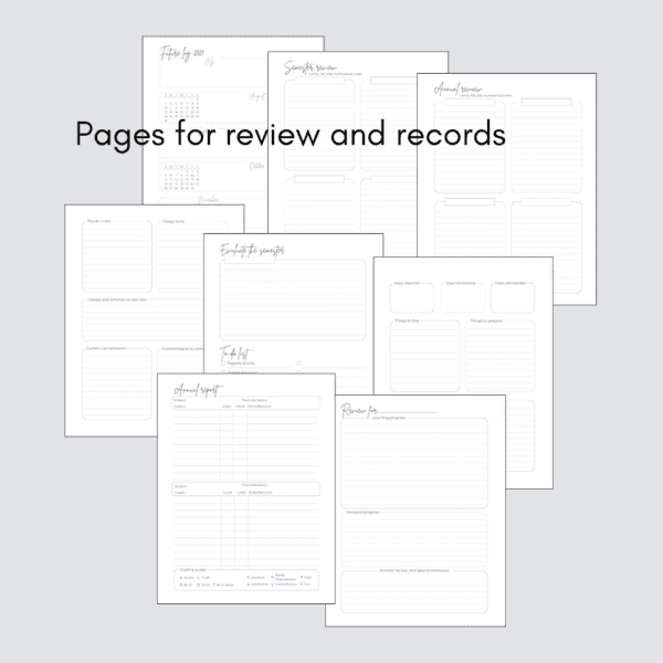 pages for review and records