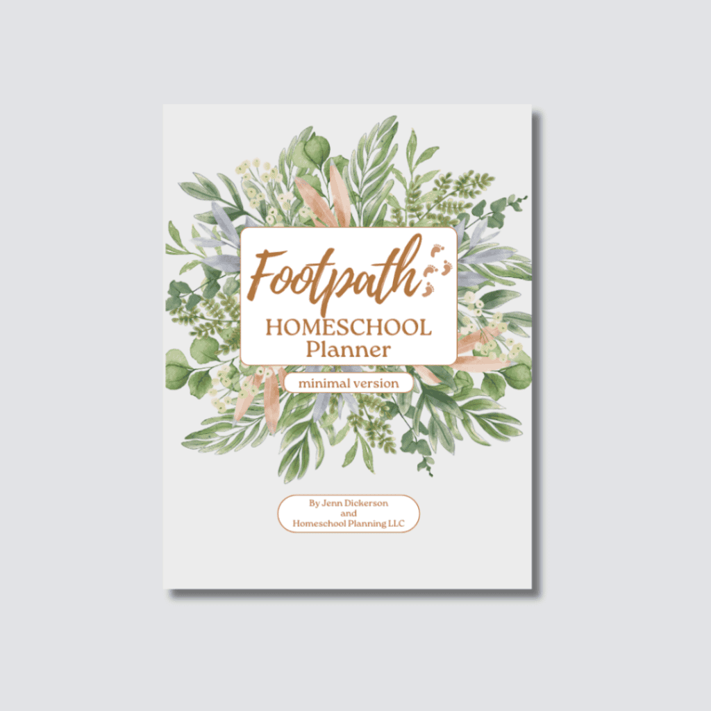 minimal footpath homeschool planner