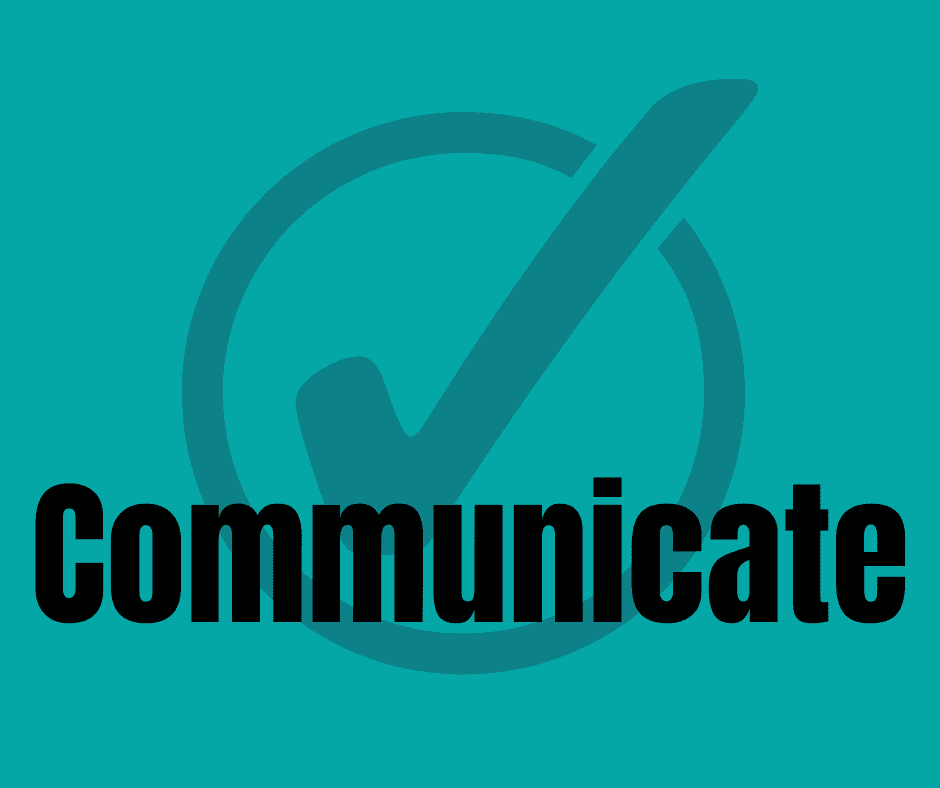 communicate - with checkmark