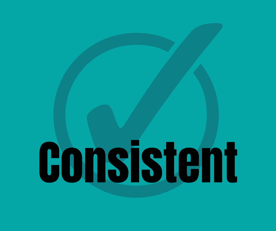 consistent with checkmark. for homeschool success