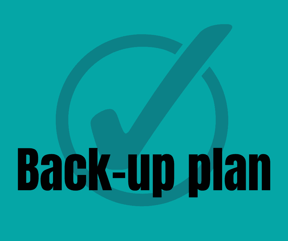 Back-up plan with checkmark