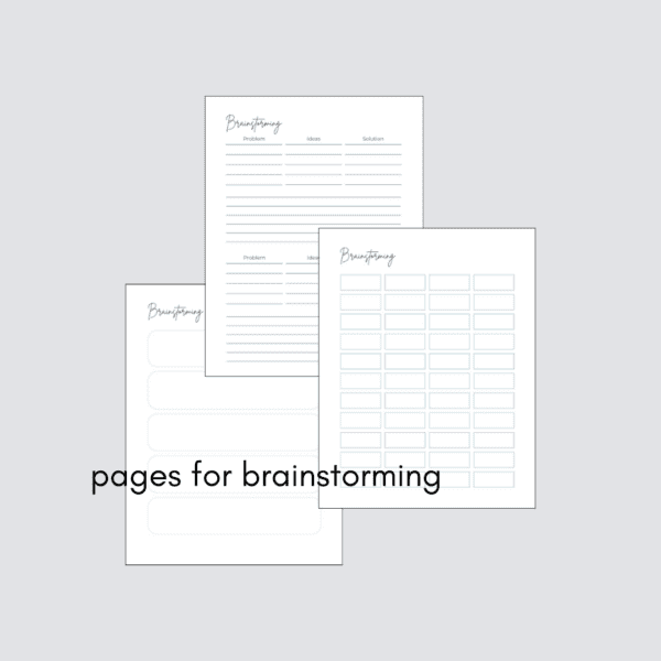 Footpath Blogging Planner pages for brainstorming