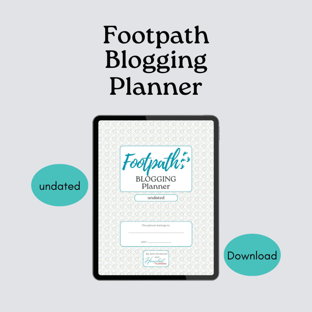 Footpath Blogging Planner digital PDF download