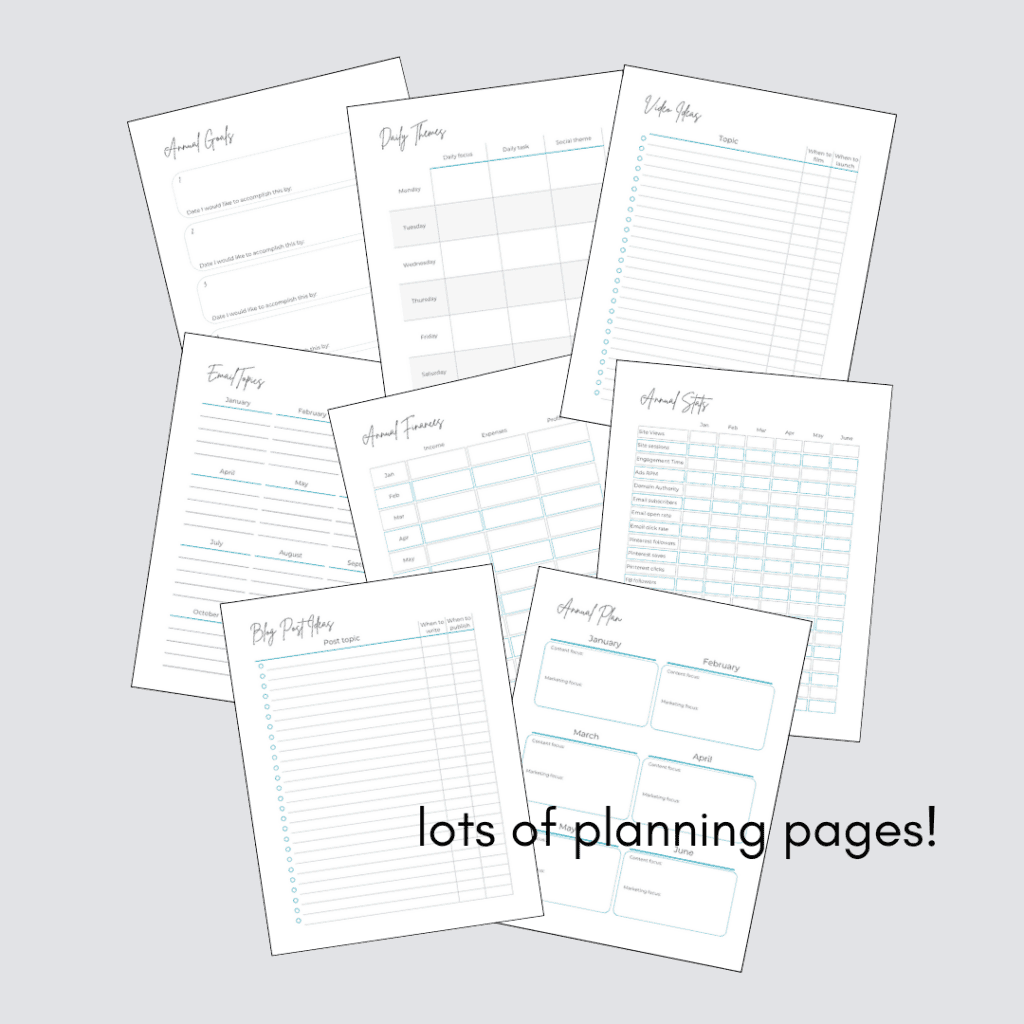 lots of planning pages