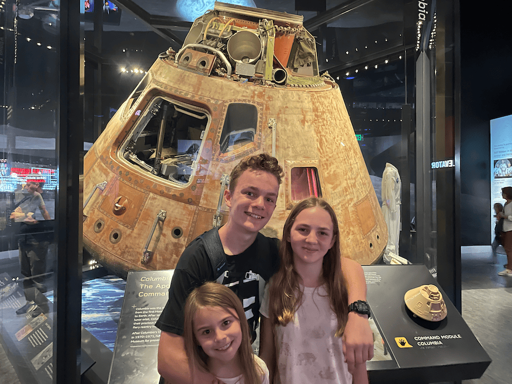 Washington DC with kids with the apollo 11 command module