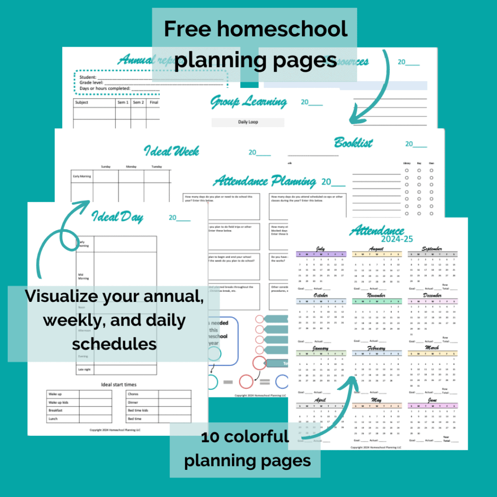 free homeschool planning pages