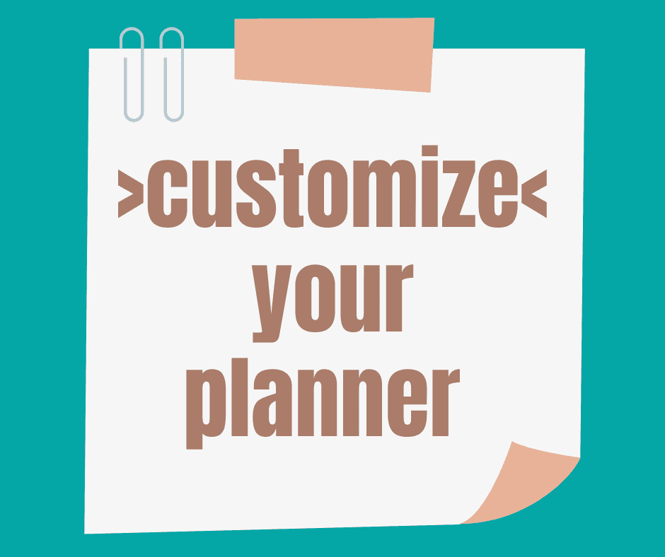 customize your homeschool planner