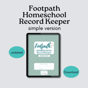 Simple footpath homeschool planner digital