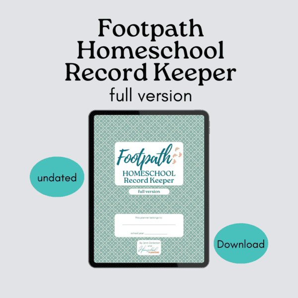 footpath homeschool record keeper full version digital download PDF