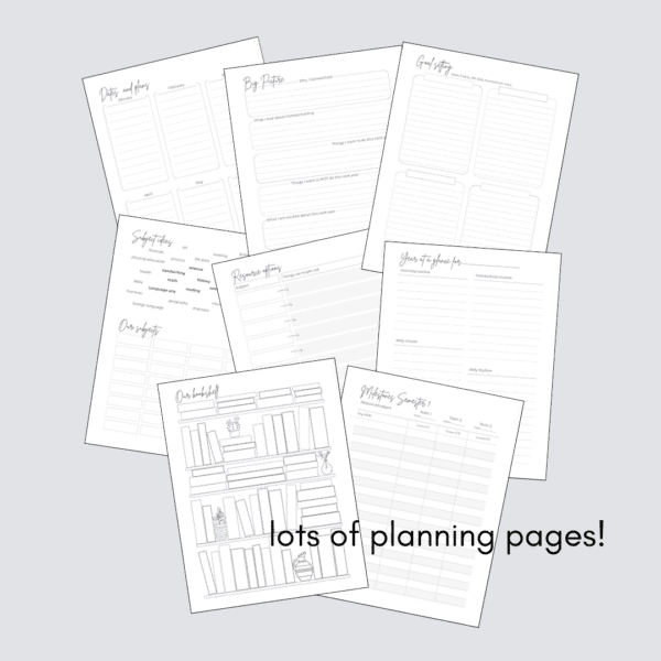 Annual Essentials Footpath Homeschool Planner includes lots of planning pages