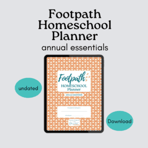 Annual Essentials Footpath Homeschool Planner digital version