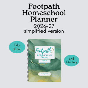Simplified footpath homeschool planner