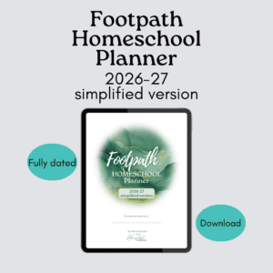 Simplified footpath homeschool planner
