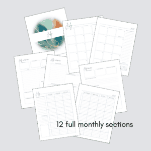Full Dated Planner 12 monthly sections