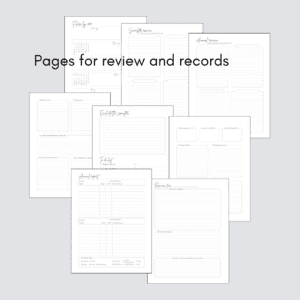 Full Dated Planner pages for review and records